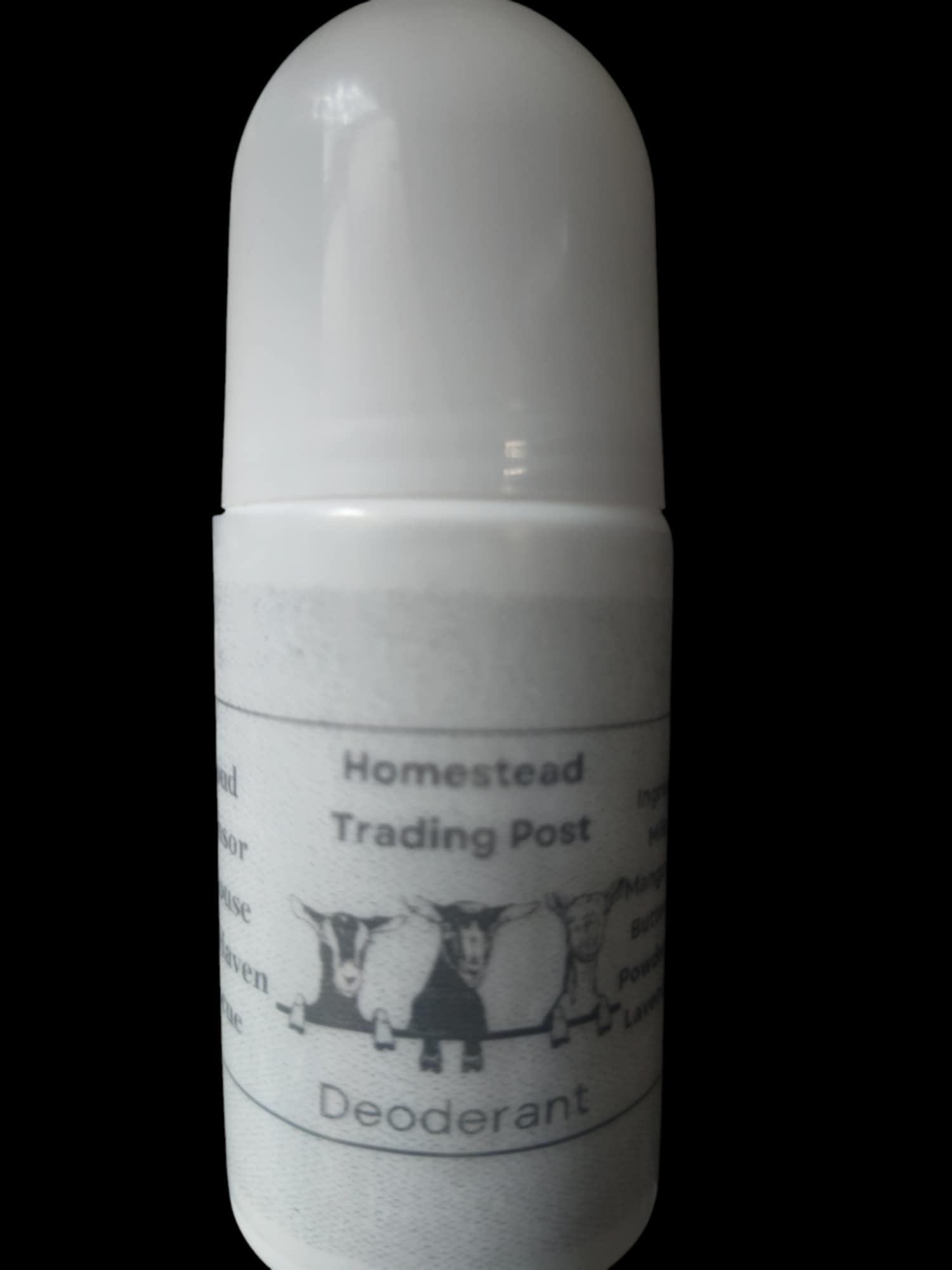 “All Natural Goat Milk Deodorant, an aluminum-free deodorant made with goat milk for gentle, effective odor protection.”